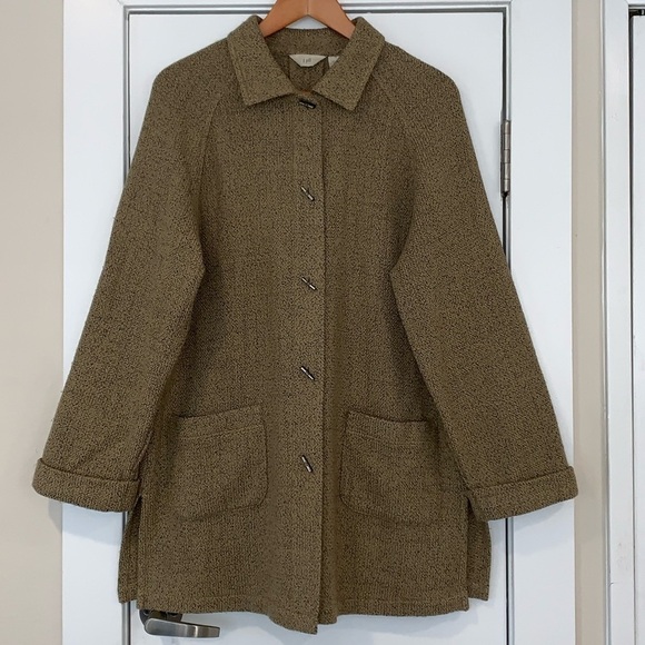 J. Jill Jackets & Blazers - Vtg J Jill Retro Woven Swing Pleat Back Wool Coat M